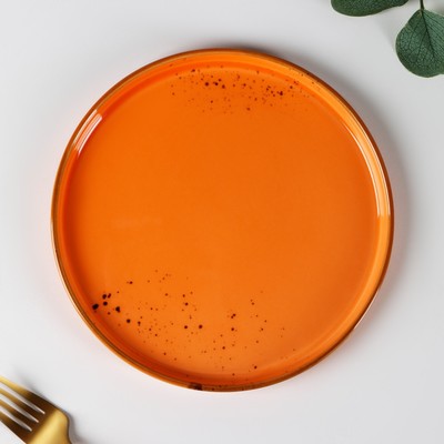 Тарелка фарфоровая с бортиком Magistro «Церера», d=20 см, цвет оранжевый