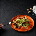 Тарелка Magistro «Церера», d=25.5 см, с бортиком, фарфор, оранжевая - Фото 5