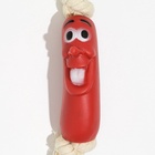 Игрушка для собак «Весёлая сосиска на верёвке», 14 см - Фото 5