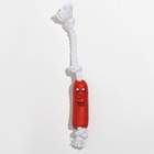 Игрушка "Брутальная сосиска на верёвке" для собак, 14 см - фото 9579851