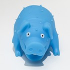 Игрушка пищащая "Весёлая свинья" для собак, хрюкающая, 19 см, голубая - фото 7779651