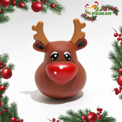 Игрушка для собак пищащая «Олень», виниловая, 10.5×7 см