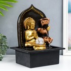 Фонтан настольный от сети "Верховный Будда у фонтана" золото 35х25х20 см - фото 6538662