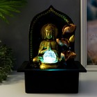 Фонтан настольный от сети "Верховный Будда у фонтана" золото 35х25х20 см - фото 6538667