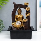 Фонтан настольный от сети "Будда в арке с фонтаном" золото 35х25х20 см - фото 3771697