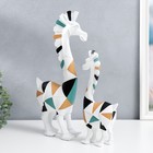 Сувенир полистоун 3D "Белые кони. Цветная геометрия" набор 2 шт 29х6х14 41,5х9х19 см - Фото 3