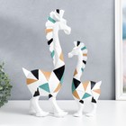 Сувенир полистоун 3D "Белые кони. Цветная геометрия" набор 2 шт 29х6х14 41,5х9х19 см - Фото 4