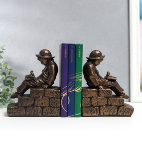 Держатели для книг "Малыш на ступеньках с книгой и голубем" набор 2 шт 18х9х14 см