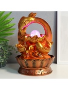 Фонтан настольный с подсветкой «Золотые карпы», от сети, 20×20×27 см 7338647