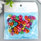 Набор бусин для творчества пластик "Яркие сердца с английскими буквами" 20 гр 1х1 см - Фото 3