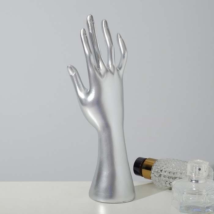 Подставка для украшений «Рука» 7,5×6×24 см, цвет серебро - фото 1904465393