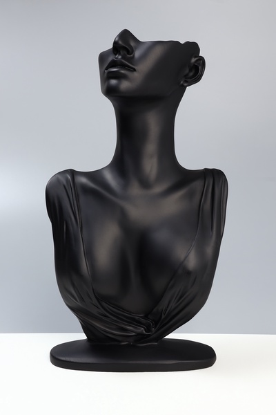 Бюст для украшений QF 18×8×32, отверстие в ухе, чёрный