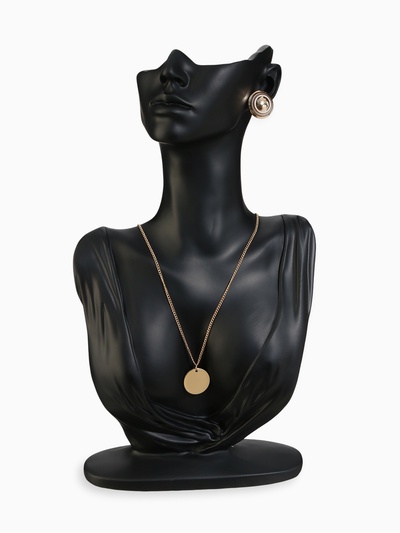 Бюст для украшений QF, 18×8×32 см, отверстие в ухе, чёрный