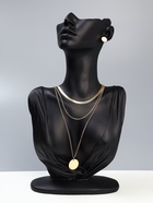 Бюст для украшений QF, 18×8×32 см, отверстие в ухе, чёрный - Фото 3