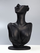 Бюст для украшений QF, 18×8×32 см, отверстие в ухе, чёрный - Фото 4