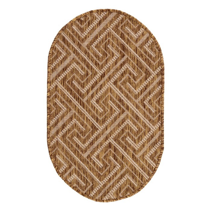 Ковёр«Эко», овальный, 50×80 см, 100% полипропилен, джут - Фото 1