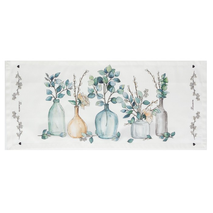 Дорожка на стол «Этель» Flower mood, вид 2, 30×70 см, 100% хлопок, саржа 190 г/м² - Фото 1