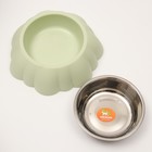 Миска металлическая на пластиковом основании, 21 х 21 х 6 см, зелёная - фото 35367640