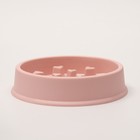 Миска "Медленное кормление", от переедания, 19,5 х 19,5 х 4,5 см, розовая - Фото 3