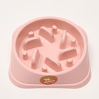Миска "Медленное кормление", от переедания, 20 х 20 х 4,5 см, розовая - Фото 2