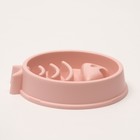 Миска "Медленное кормление", от переедания, 21 х 21 х 4,5 см, розовая - Фото 1