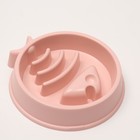 Миска "Медленное кормление", от переедания, 21 х 21 х 4,5 см, розовая - Фото 2