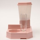 Комплекс: контейнер для корма, поилка-непроливайка 500 мл, 33 х 27 х 34 см,  розовый - Фото 8