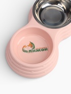 Миска двойная, 25×14×5 см, на пластиковом основании, металл, розовая  (артикул 7333819)  большой выбор товаров оптом и в розницу по низким ценам с доставкой