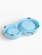 Миска двойная, 28×17.3×5 см, на пластиковом основании, металл, голубая  (артикул 7333824)  большой выбор товаров оптом и в розницу по низким ценам с доставкой