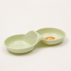 Миска двойная для животных, 24 см × 11.5 см × 3 см, пластик, зелёная - Фото 2