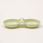 Миска двойная для животных, 24 см × 11.5 см × 3 см, пластик, зелёная - Фото 3