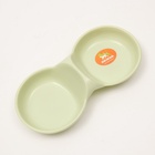 Миска двойная для животных, 24 см × 11.5 см × 3 см, пластик, зелёная - Фото 4