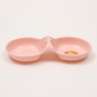Миска двойная, для животных, 24 см × 11.5 см × 3 см, пластик, розовая - Фото 2