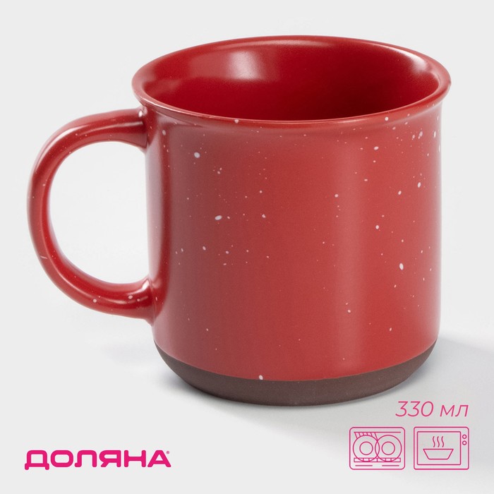 Кружка Доляна «Клео», 330 мл, фарфор, цвет красный - Фото 1