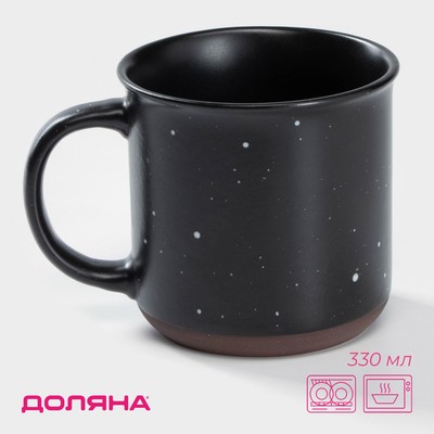 Кружка Доляна «Клео», 330 мл, керамика, чёрная