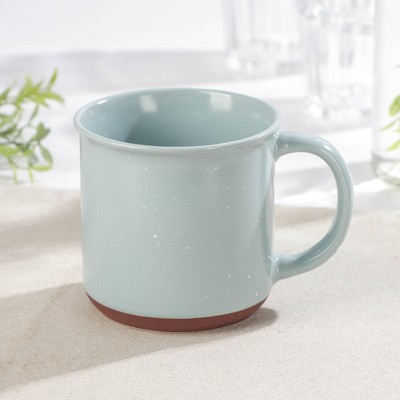 Кружка керамическая Доляна «Клео», 330 мл, цвет голубой