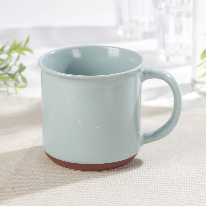 Кружка керамическая Доляна «Клео», 330 мл, цвет голубой - Фото 1