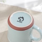 Кружка керамическая Доляна «Клео», 330 мл, цвет голубой - Фото 2