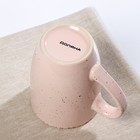 Кружка керамическая Доляна «Марион», 340 мл, цвет бежевый - Фото 3