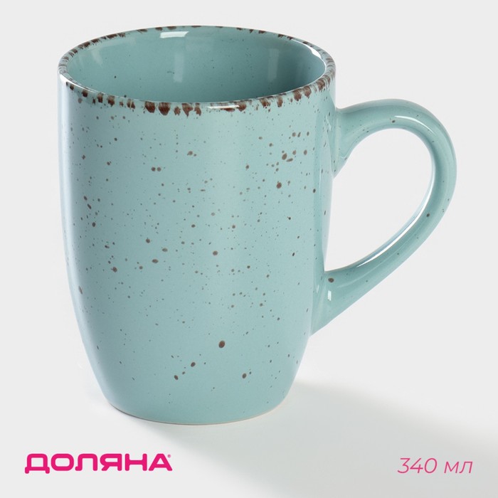 Кружка Доляна «Марион», 340 мл, керамика, голубая - Фото 1