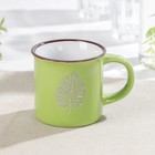 Кружка керамическая Доляна «Папоротник», 180 мл, цвет зелёный - Фото 1