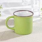 Кружка керамическая Доляна «Папоротник», 180 мл, цвет зелёный - Фото 2