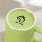 Кружка керамическая Доляна «Папоротник», 180 мл, цвет зелёный - Фото 3