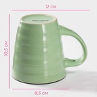 Кружка Доляна «Ноель», 280 мл, с ложкой, керамика, зелёная - Фото 2