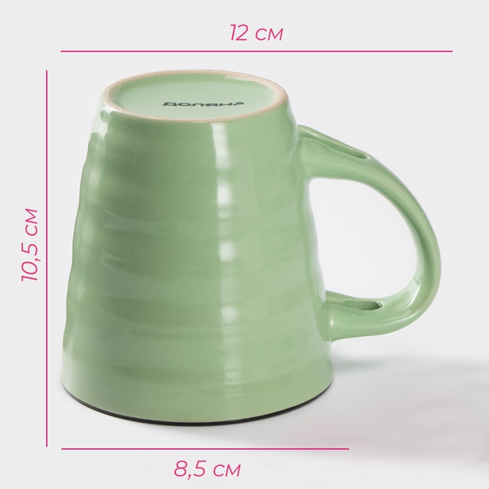 Кружка Доляна «Ноель», 280 мл, керамика, зелёная - Фото 1