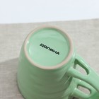 Кружка керамическая с ложкой Доляна «Ноель», 280 мл, цвет зелёный - Фото 4