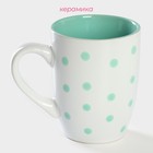 Кружка Доляна «Горох», 340 мл, керамика, мятная - Фото 2