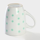 Кружка Доляна «Горох», 340 мл, керамика, мятная - Фото 3