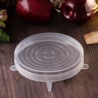 Крышки для тарелок Доляна «Черепашка», набор 6 шт., силикон, прозрачные - Фото 2