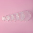 Крышки для тарелок Доляна «Черепашка», набор 6 шт., силикон, прозрачные - Фото 11